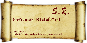 Safranek Richárd névjegykártya