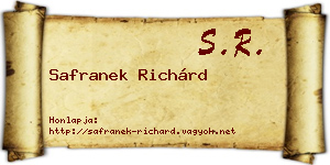 Safranek Richárd névjegykártya